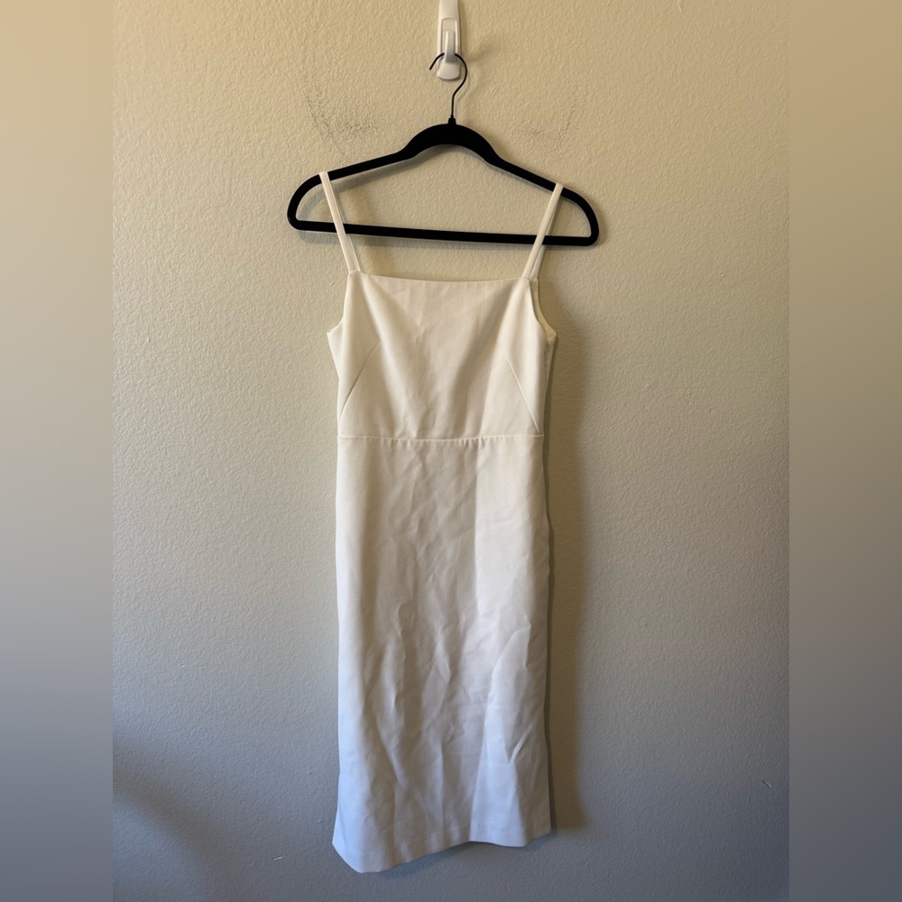 12Storeez White Bridal Midi Dress Squareneck With Pockets Size XXS